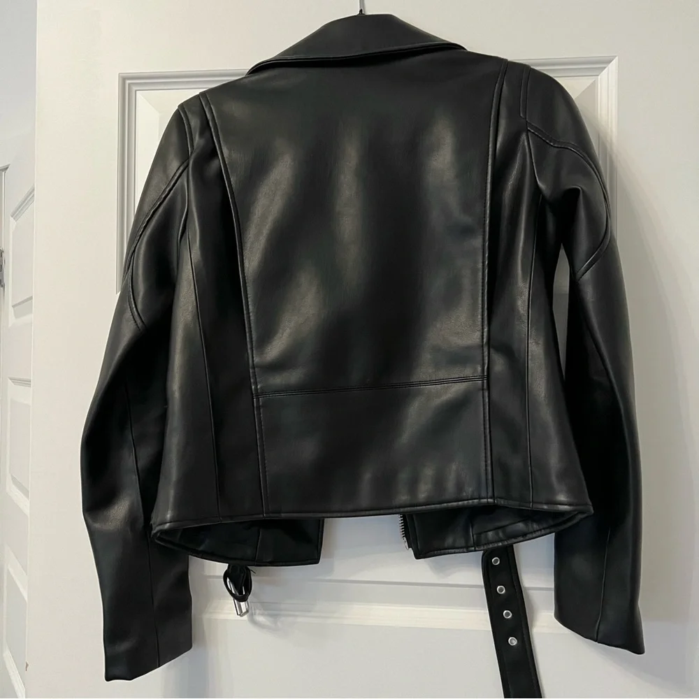 Zara black leather jacket - Picture 4 of 4